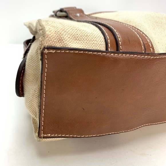 ETIENNE AIGNER Jute Canvas Shoulder Bag Purse Tote - Picture 2 of 16